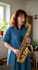 Fototapeta premium A person playing the saxophone