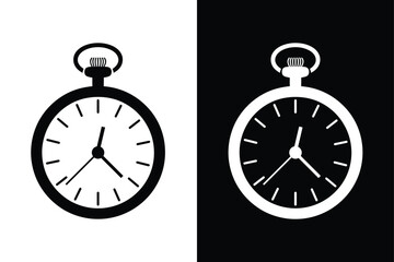 Pocket watch icon vector on White Background ,Vector Art Illustration on white background.