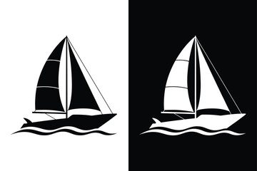 Sailing marine life icon vector on White Background ,Vector Art Illustration on white background.