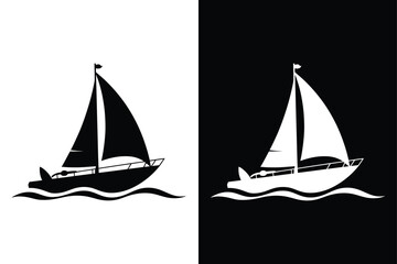 Sailing marine life icon vector on White Background ,Vector Art Illustration on white background.