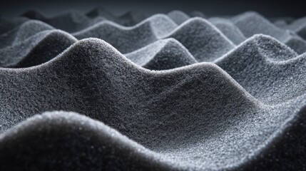 An acoustic foam pad slightly deformed in a wave-like pattern, simulating the effect of a passing bass frequency.