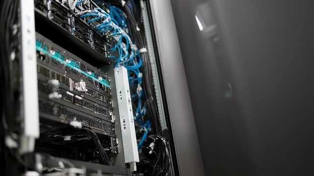 IT professional performing routine maintenance by inserting a new drive into a server chassis highlighting critical hardware management in a secure server room.