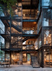 Fototapeta premium Modern, industrial-style building exterior