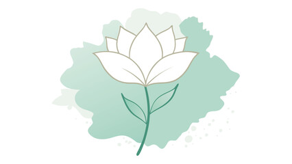 Delicate floral lotus illustration with soft background for wellness and spa designs