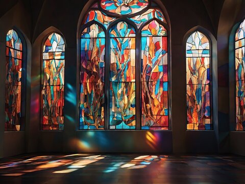 stained glass window in church - Powered by Adobe