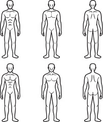 Male Anatomy Figure Outlines Set