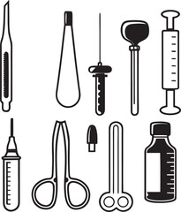 Medical Instrument Icon Set Illustration