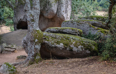 Beglik Tash ancient Thracian remains of rock sanctuary in Bulgaria