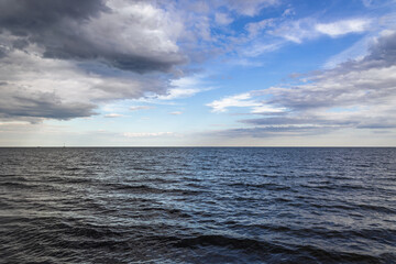 Obraz premium Black Sea seen from promenade in Nesebar historic city, Bulgaria