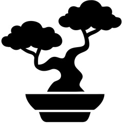 Creative details bonsai Tree icon vector illustration