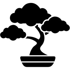 Creative details bonsai Tree icon vector illustration