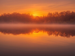 Obraz premium sunrise over the river