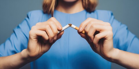 Encouraging a healthier lifestyle by breaking cigarettes for World No Smoking Day celebration