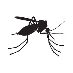 Illustration Art Vector of Mosquito Silhouette Design with Sharp Wings and Legs Modern Graphic
