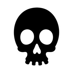 Fototapeta premium Black skull silhouette with simplistic design on white background, perfect for icons