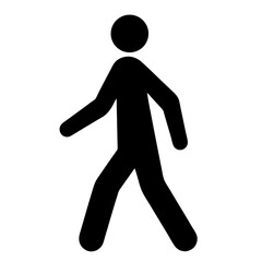 Silhouette of a Walking Person Symbolizing Movement and Direction in Simple Form