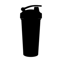 Silhouette of a Protein Shaker Bottle Used for Mixing Drinks