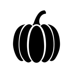 Black and white simple flat design style pumpkin illustration vector image