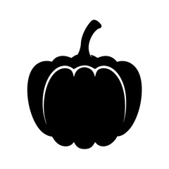 Simple black and white pumpkin silhouette illustration for holiday seasonal design