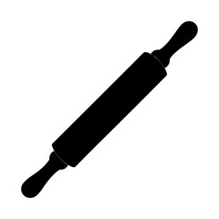Silhouette of a Rolling Pin Used for Baking, Cooking, and Dough Preparation