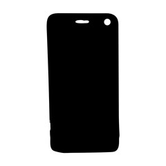 Simple smartphone in black with top speaker and front camera silhouette