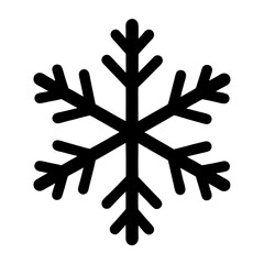 Stylized six pointed snowflake illustration on a white background perfect for winter