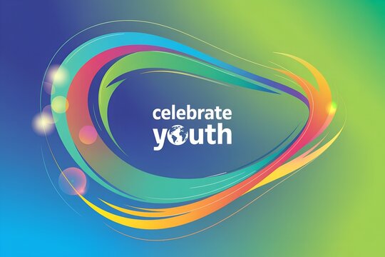 Celebrate youth with colorful abstract design for social media post template