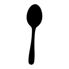Silhouette of a spoon object on a white background for cooking