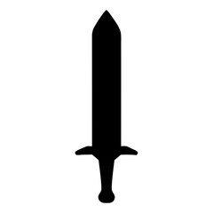 A silhouette image of a classic medieval sword, ready for battle
