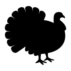 Silhouette of a turkey for Thanksgiving or other celebrations