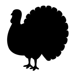 A black silhouette of a turkey, perfect for Thanksgiving and holidays
