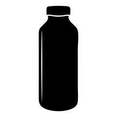 A Simple Black Bottle Silhouette for Water, Juice, or Other Liquids