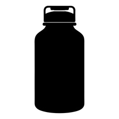 Black silhouette of a reusable water bottle with a handle on top