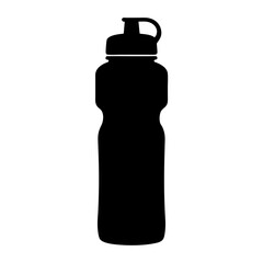 Black silhouette of a reusable water bottle on a white background