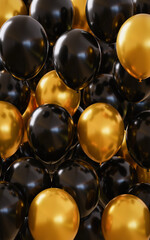 Elegant Black and Gold Balloons Background