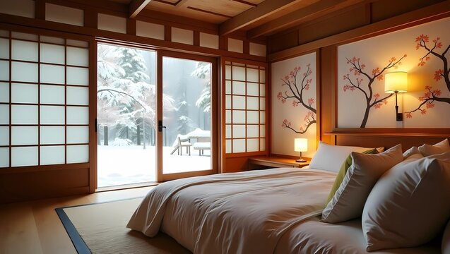 Winter Room with Snowy Field View