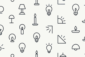 Collection of various light sources and lamps on a neutral background for design inspiration