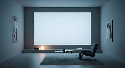 empty room with a tv screen