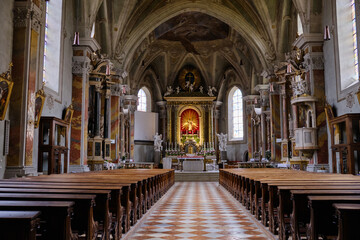 Fototapeta premium March 2025: View of city center, Brixen, Bressanone, Italy.