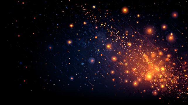 Black background with orange and yellow dots. The dots are scattered all over the background