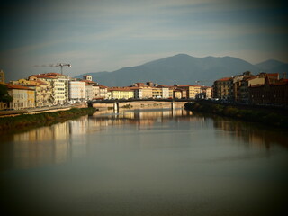 sunset over the river
