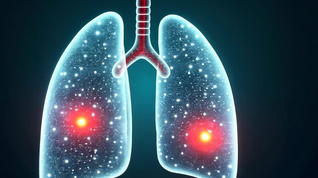 Lungs, pulmonary diagnostics, respiratory diseases. Breathing analysis. Alveoli expand during inhalation. Bronchi dilation enhances air flow. 3D medical render of breathing organs.