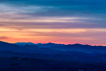 Sunset over the Mountains, sunrise
