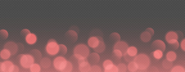 Red bokeh, blurred background with sparkling lights, blurry glitter effect. Bright soft abstract background. Vector illustration. © Likanaris