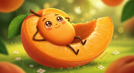 Cute apricot relaxing