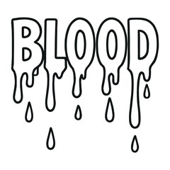 Dripping Blood Text Outline – Horror Typography Vector for Halloween and Stickers