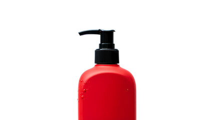 Fototapeta premium red plastic bottle isolated on white