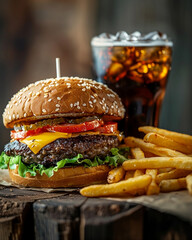burger and fries