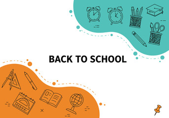 Obraz premium Welcome back to school exciting new academic year begins with educational tools and supplies for learning success