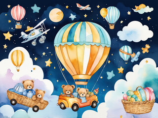 Naklejka premium hot air balloon